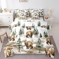 thumbnail image 1 of Bear 7 Pcs Comforter Set King,Cartoon Woodland Animal Bed in a Bag with Flat Sheet and Fitted Sheet,Jungle Farmhouse Animals Bedding Set with Pillowcase and Sham, 1 of 5