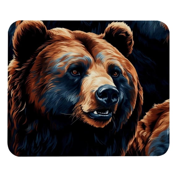 Bear 8.3x9.8 Inch Square Non-Slip Rubber Bottom Printed Mouse Pad, Desk Pad for Office and Gaming