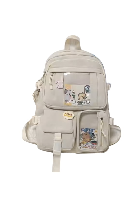 Bear Accessories Backpack Large Capacity Kawaii Bookbag Multi Pocket Cute Handbag Storage Supply for Ladies