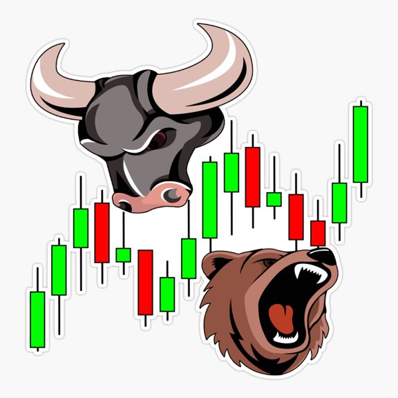 Bear And Bull Financial Market Trader Sticker