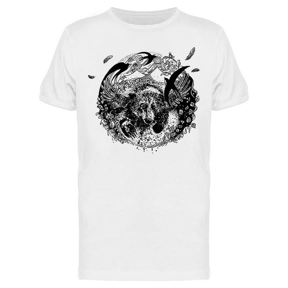 Bear And Crows Landscape Design T-Shirt Men -Image by Shutterstock, Male 3X-Large