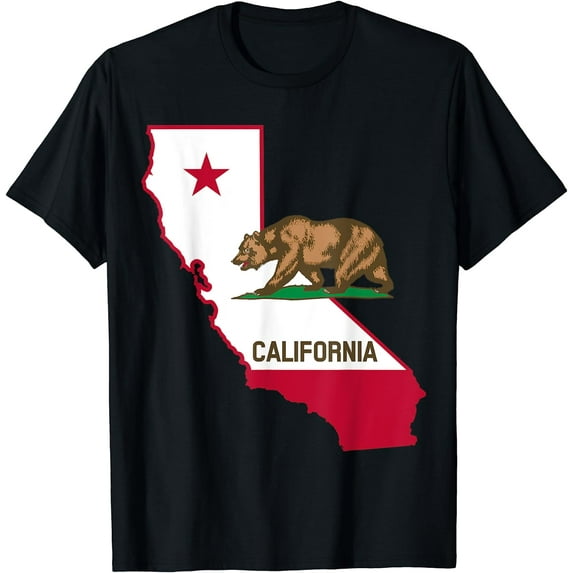 Bear And Map California T-Shirt