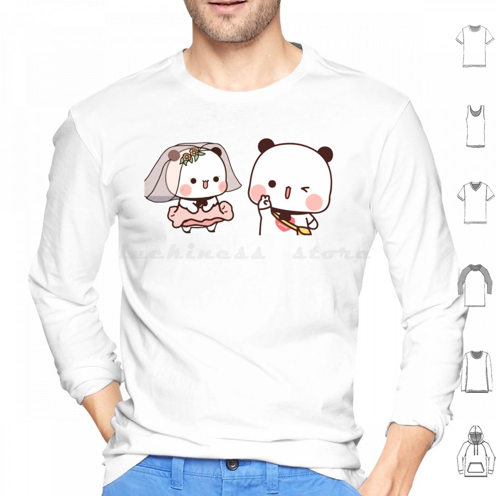 Sweat à Capuche Imprimé Panda Bear Hug – Pour Femmes/filles – Coupe Loose – Manches Longues – Polyester