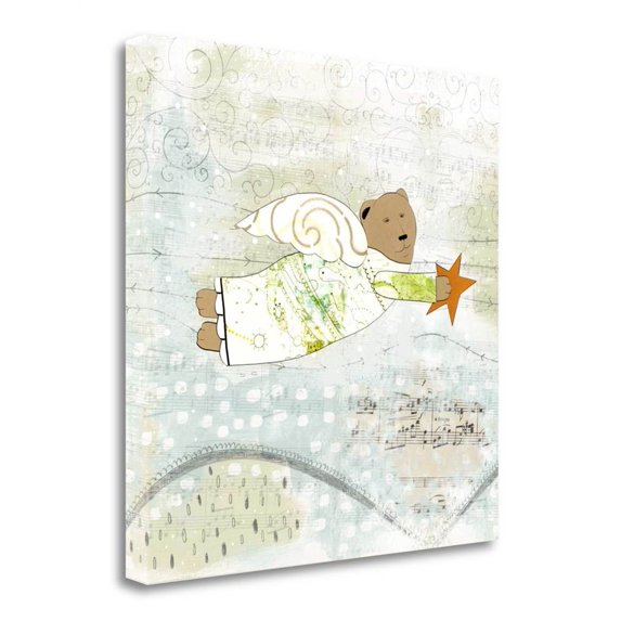 "Bear Angel" By Sarah Ogren Fine Canvas Art (20 in. W x 20 in. H ( 6 lbs. ))