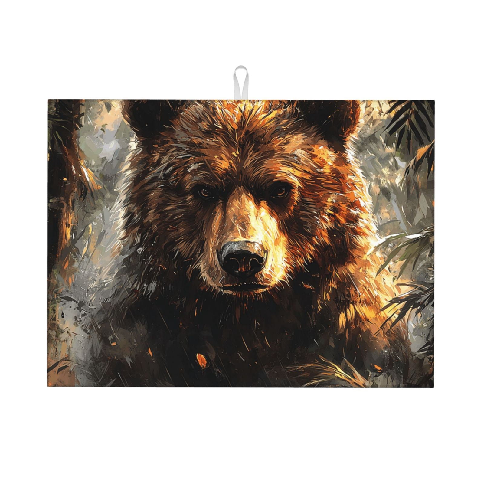 Bear Animal Art Large Kitchen Drying Mat 18x24 Inch Ultra Absorbent ...