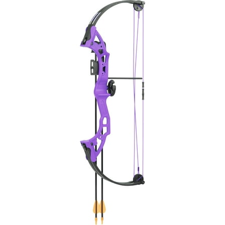 Bear Archery Brave Youth Bow Includes Whisker Biscuit, Arrows, Armguard, and Arrow Quiver Recommended for Ages 8 and Up –&nbsp;Purple