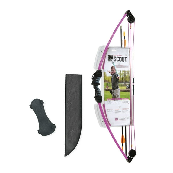 Bear Archery Scout Youth Bow Set Includes Arrows, Armguard, Arrow Quiver and Recommended for Ages 4 to 7 – Flo Orange