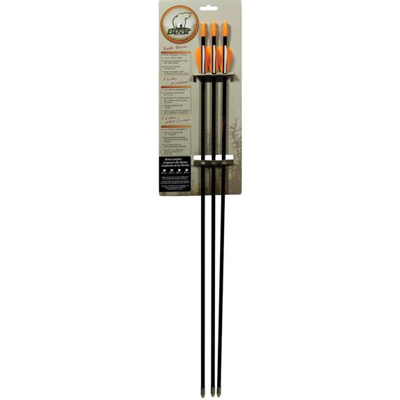 Bear Archery Youth 26" SafetyGlass Vaned Arrows, 3-Pack