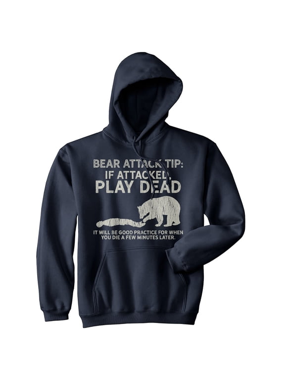 Bear Attack Tip Unisex Hoodie Funny Camping Hiking Outdoor Adventure Hooded Sweatshirt