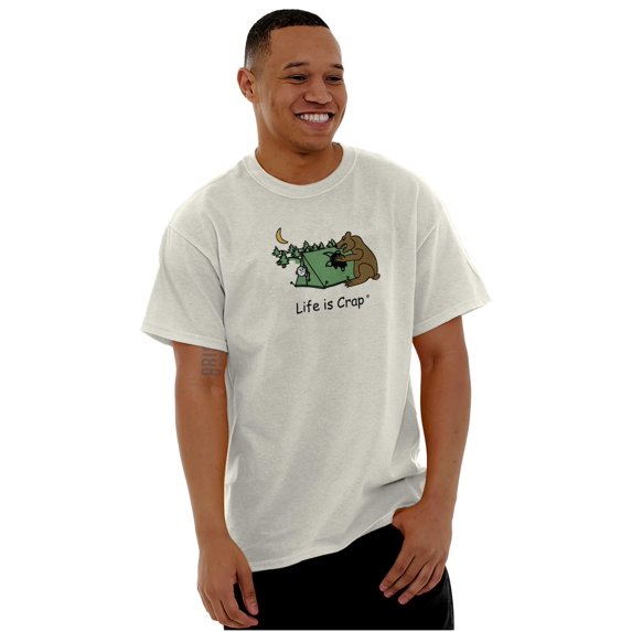 Bear Attack Unlucky Camping Outdoors Graphic T Shirt Men or Women Brisco Brands