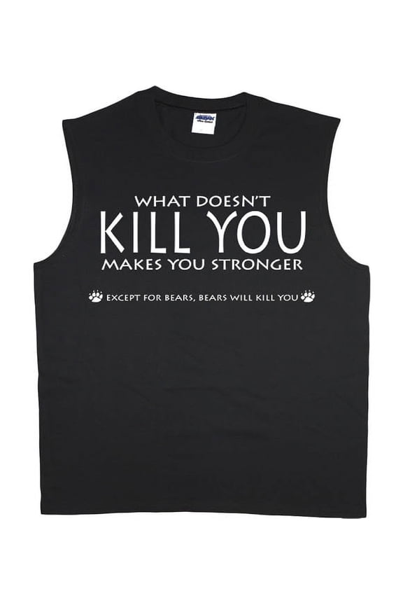 Bear Attacks Funny Saying T-shirt Men's Muscle Tee