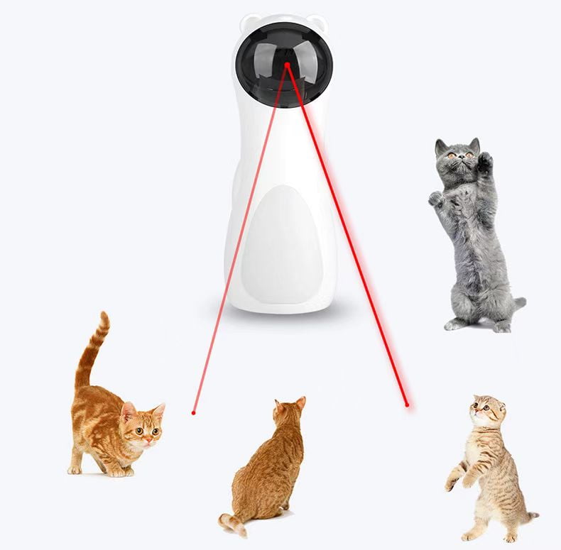 Bear Automatic Laser Cat Toy with Automatic Laser, White Bear Shape