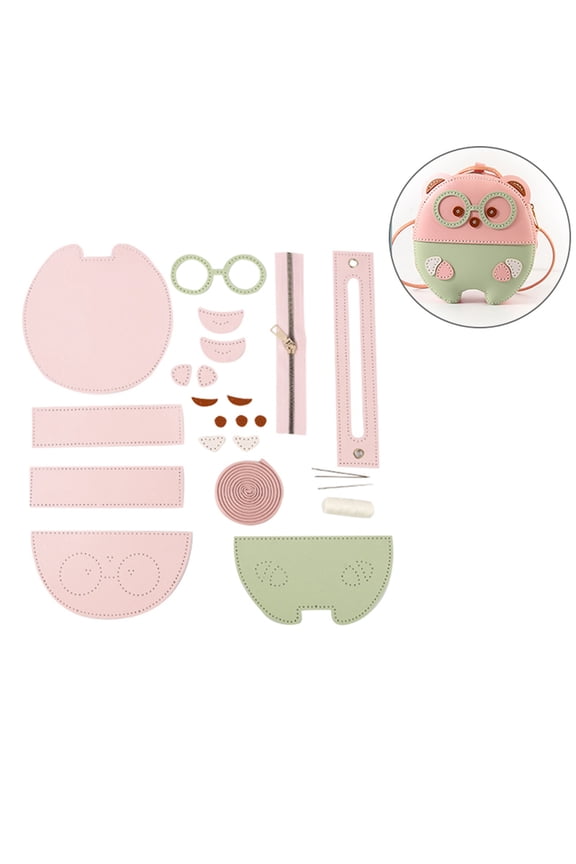 Bear Bag Kit for Women Lovely PU Shoulder Bag with Sewing Kit All-matching Crossbody Bag Making Complete Set Gift