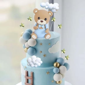 Bear Balls with Star Clouds Baby Shower Cake Topper, by Qoadwem (33 Count)