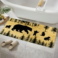 thumbnail image 1 of Bear Bathroom Rugs, Animal Black Bear Design Bath Mat, Non Slip Bath Mat with Black Bear Forest Trees Rustic Cabin Bathroom Rustic Cabin Lodge Farmhouse Mat Rugs for Living Room Area Rugs (17X29inch), 1 of 5