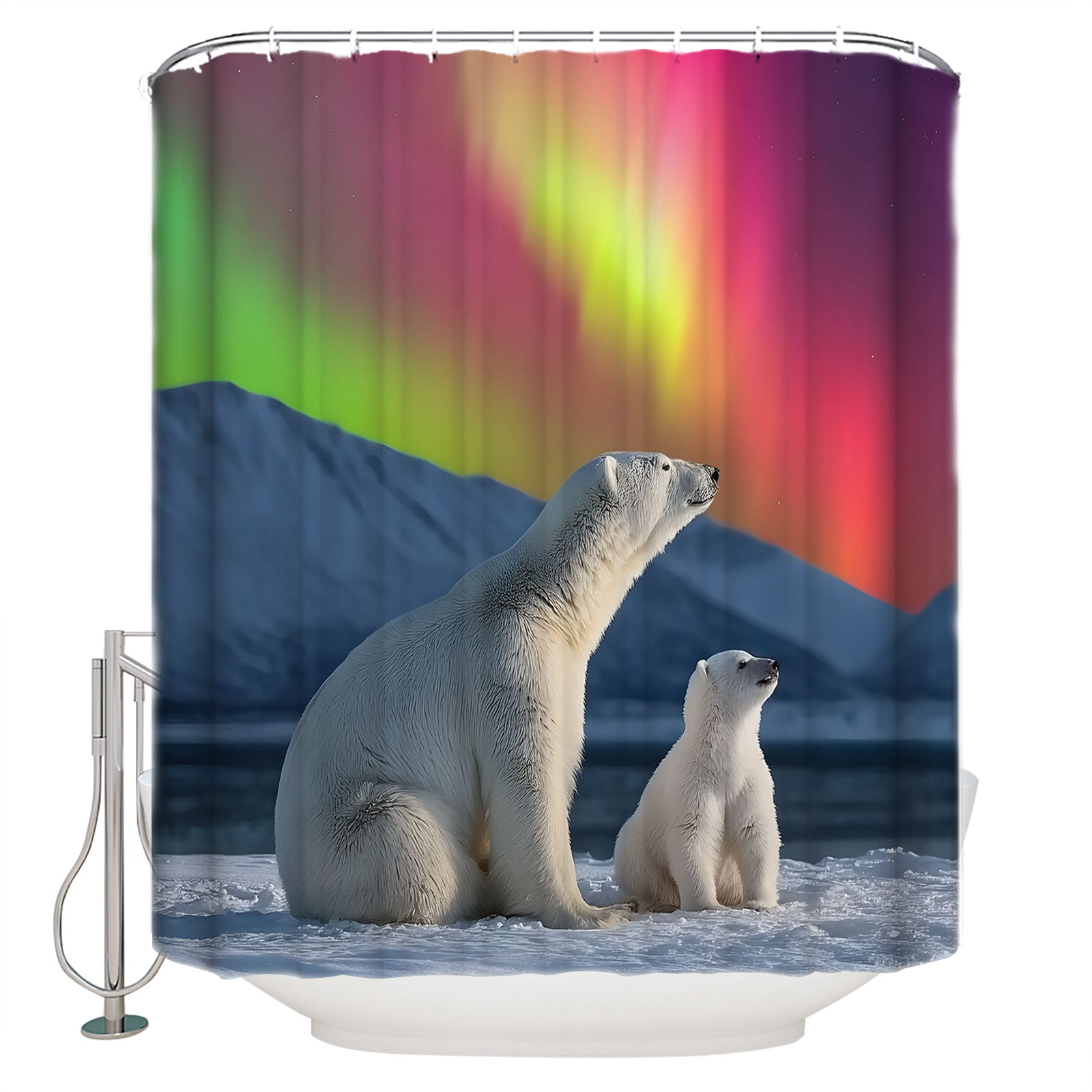 Photo inspiration: Visual Reference: Bear Bathroom Shower Curtains With 12 Hooks Polyester Waterproof Shower