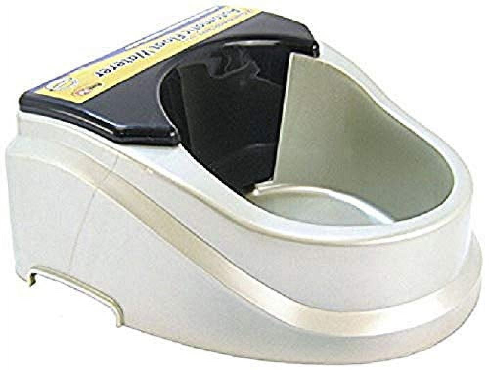 Silver and Black Automatic Pet Waterer with Float Valve, 2 Quart
