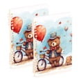 thumbnail image 1 of Bear Bike Balloon Ring Binder Notebook Journey Note Diary College Ruled Spiral Notebook Study Loose Leaf Paper A5 60 Pages, 1 of 8