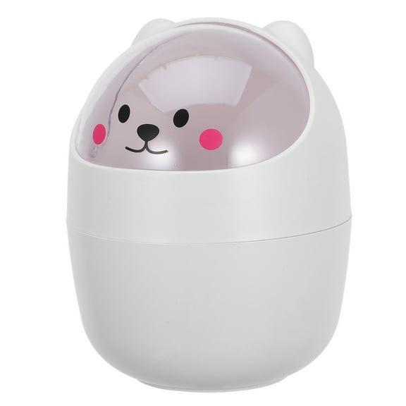 1 Pc Cute Desk Trash Bin Small Waste Container Cartoon Garbage Can for Office and Home Use