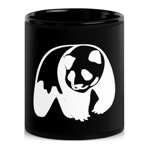 Bear Black and White Glossy Mug (11 oz)