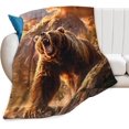 thumbnail image 1 of Bear Blanket Animal Throw Blanket Bear Gifts and Decor Cabin Blanket for Girls Women Boys Men Soft Warm Cozy Fleece Blanket for Couch Sofa \u200bBed 50"x40", 1 of 6