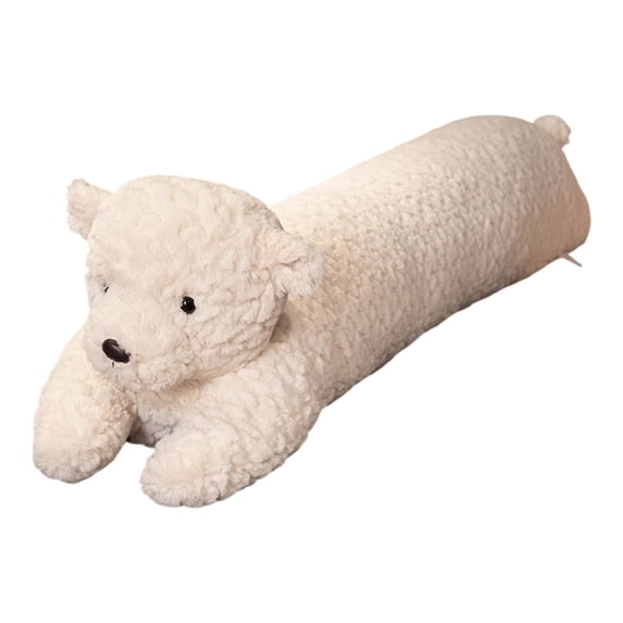 Bear Body Pillow Long Hugging Pillow for Side Sleepers Back Support Cushion for Adults 35.43 Inches(White)