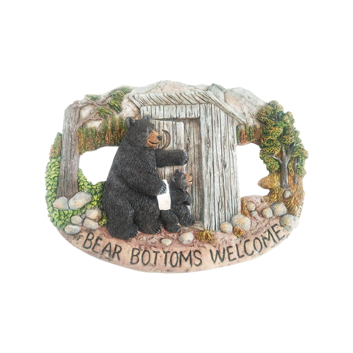 Black Bear Polyresin Outdoor Wall Plaque with Novelty Design