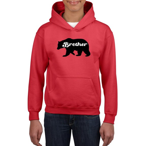 Bear, Brother Lettering Hoodie Juniors -Smartprints Designs,  Medium