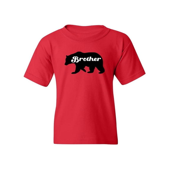 Bear, Brother Lettering T-Shirt Juniors -Smartprints Designs, x-Small
