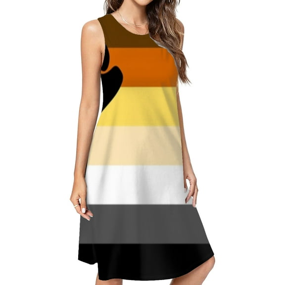 Bear Brotherhood Pride Flag Dress Elegant Party Dresses Evening Dresses Women Dress Sleeveless Dress Ladies Dresses