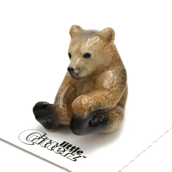 Bear - Brown Bear Cub "Bernie" - miniature porcelain figurine