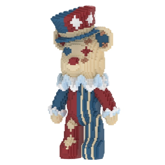 Bear Building Blocks (6600PCS),Bear Display Model,Micro 3D Animal Building Blocks,Fluorescence Design for Adults & Kids,Idea for Home & Office Decor,3D Instruction,Clown Bear
