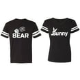thumbnail image 1 of Bear Bunny Matching Couple Cotton Jerseys (Men Black / Women Black) (Men L / Women M), 1 of 3