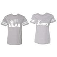 thumbnail image 1 of Bear Bunny Matching Couple Cotton Jerseys (Men Heather / Women Heather) (Men M / Women M), 1 of 3