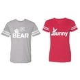thumbnail image 1 of Bear Bunny Matching Couple Cotton Jerseys (Men Heather / Women Red) (Men S / Women S), 1 of 3