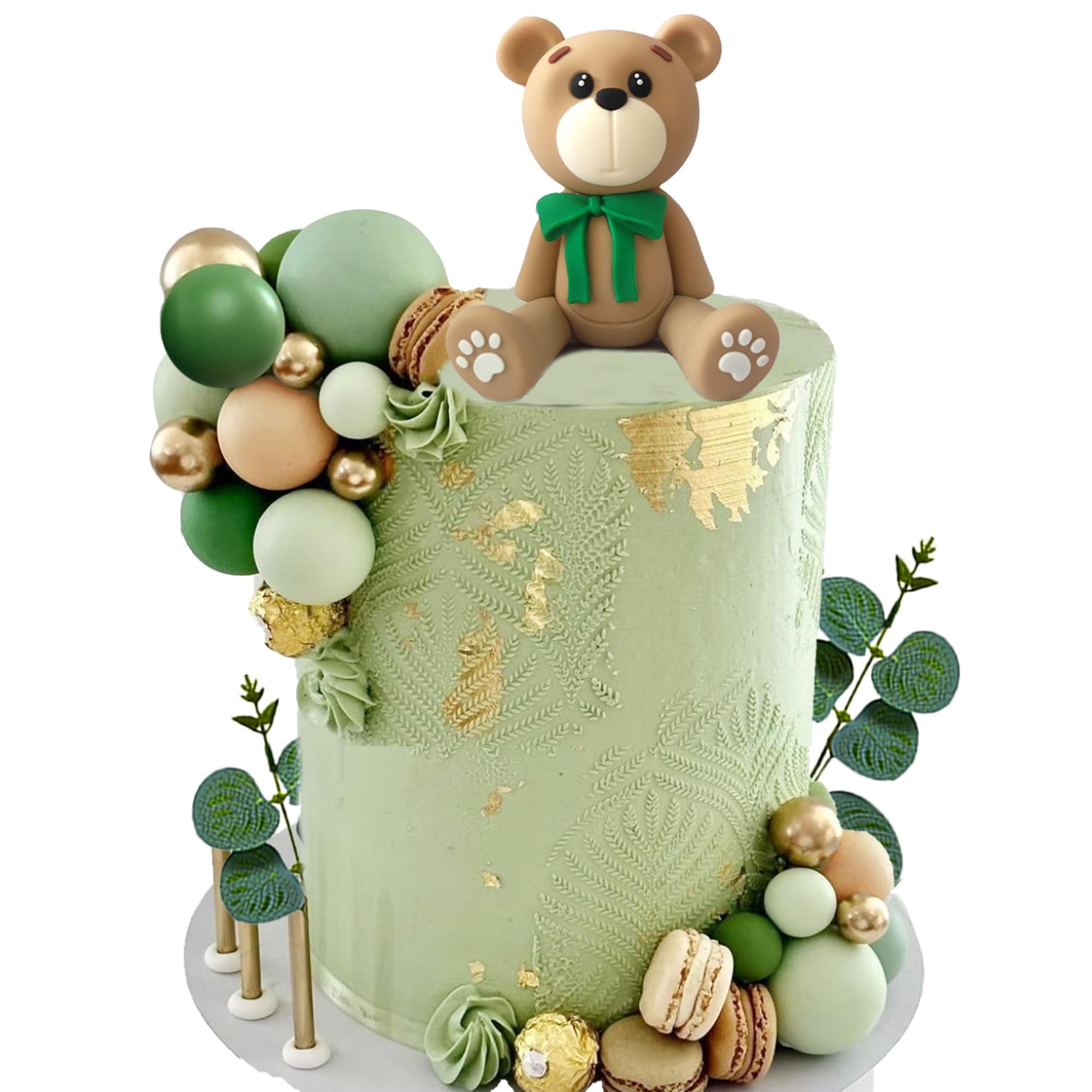 Bear Cake Toppers Bear Balls Cake Decorations with Stars Clouds Cake