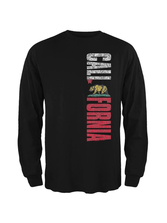 Bear California Mens Long Sleeve T Shirt Black X-LG