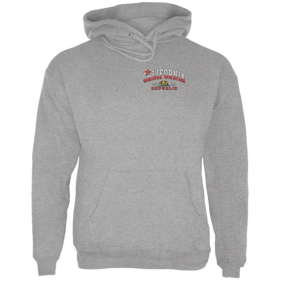 Bear California Republic Mens Hoodie Sport Grey 2XL