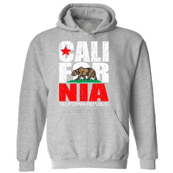Bear California Republic Unisex Hooded Sweatshirt - USA State California Republic - Funny Cali Hoodie for Women for Men