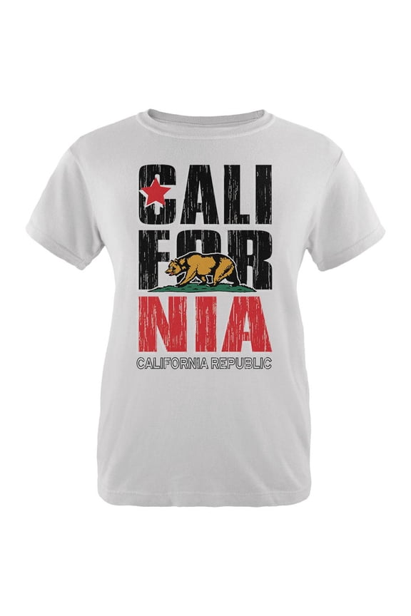 Bear California Republic Womens Organic T Shirt White X-LG