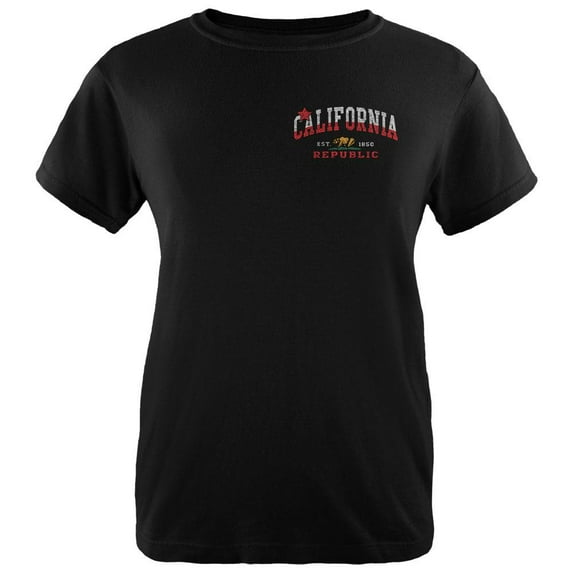 Bear California Republic Womens T Shirt Black X-LG