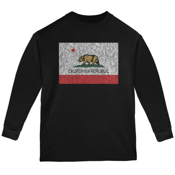 Bear California Republic Youth Long Sleeve T Shirt Black YLG