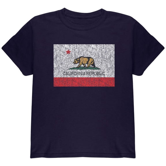 Bear California Republic Youth T Shirt Navy YMD