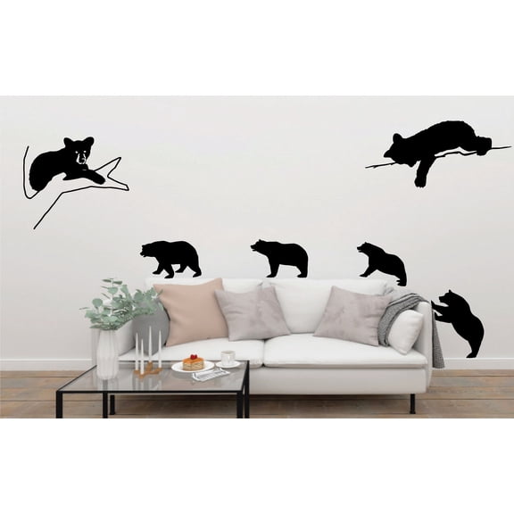 Bear Came To My House Decals Dcor Kid Room Stickers Heights17" (A set of Six different size)