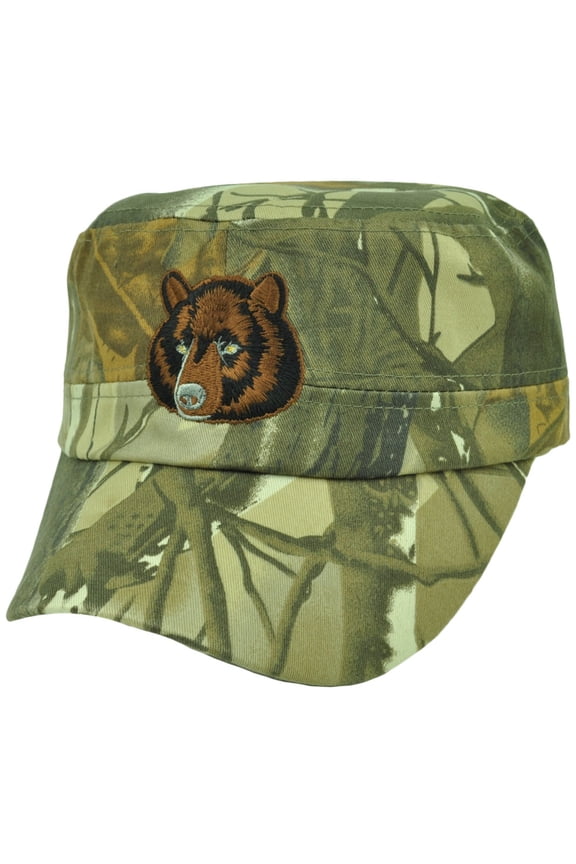 Bear Camouflage Camo Fatigue Military Style Hat Cap Adjustable Curved Bill Green