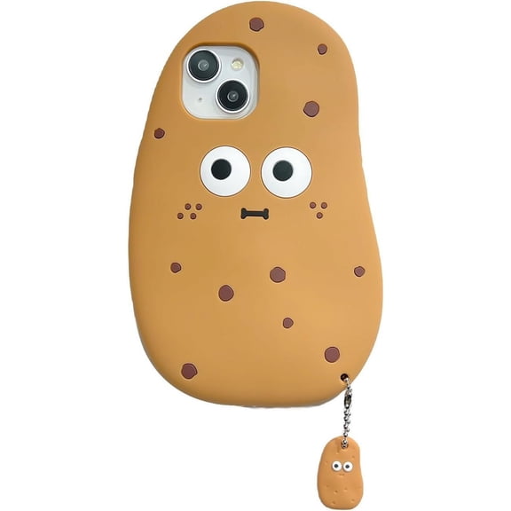 Bear Case for iPhone 16 Pro Max,Kawaii Phone Cases 3D Silicone Cartoon Potato with Keychain Fun Cute Case Soft Rubber Shockproof Protective Case Women Girls for iPhone 16 Pro Max