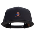 thumbnail image 1 of Bear Caught Fish Embroidered 5 Panel Mesh Trucker Snapback Cap - Black OSFM, 1 of 5