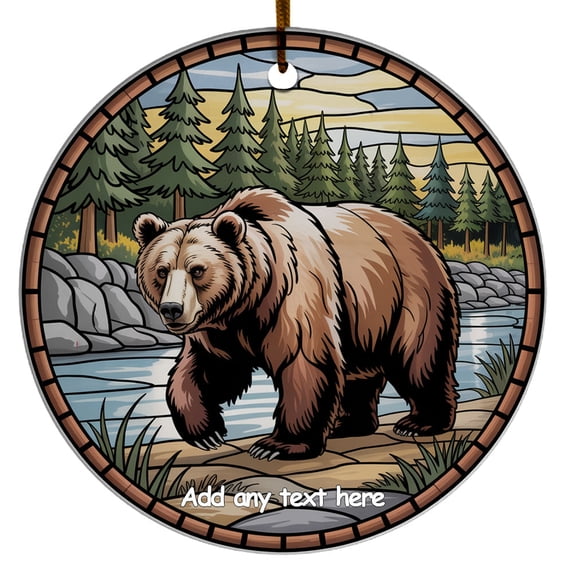 Bear Ceramic Ornament – Custom Text Ornament for Boy or Girl Who Loves Bear, Christmas 2025 Keepsake, Best Gifts for Pet Lovers