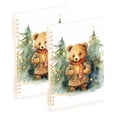 thumbnail image 1 of Bear Christmas Trees Scarf Ring Binder Notebook Journey Note Diary College Ruled Spiral Notebook Study Loose Leaf Paper A5 60 Pages, 1 of 8