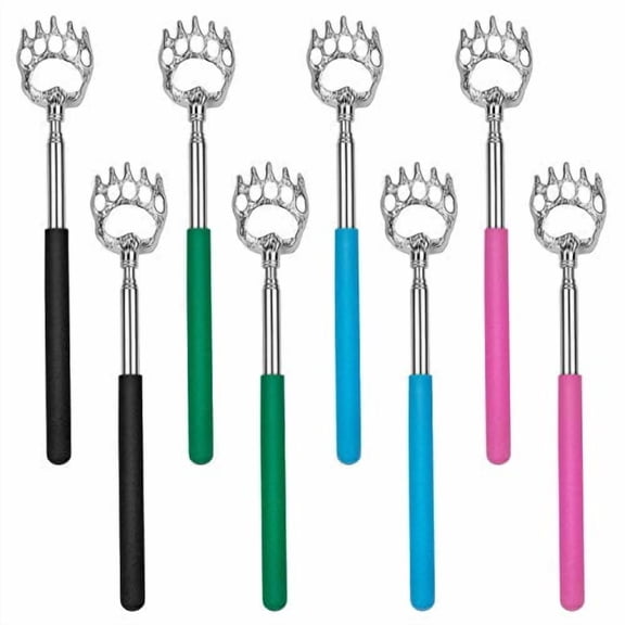 Bear Claw Back Scratcher Extendable,Metal Portable Telescopic Backscratchers with Rubber Handled 8 Pack,Backscratcher for Men and Women